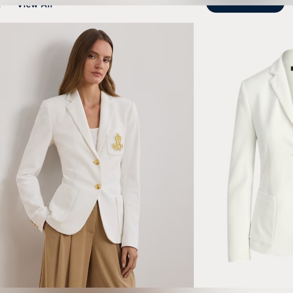 Lauren Ralph Lauren White Blazer with ,Buttons , size 6